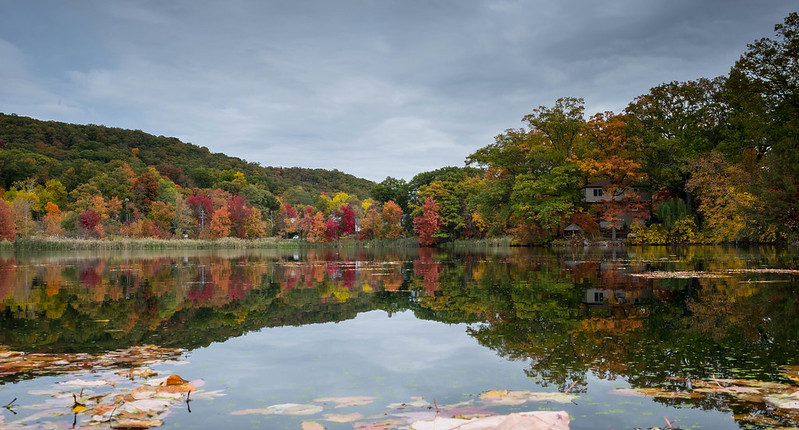 fall colors over a body of water
