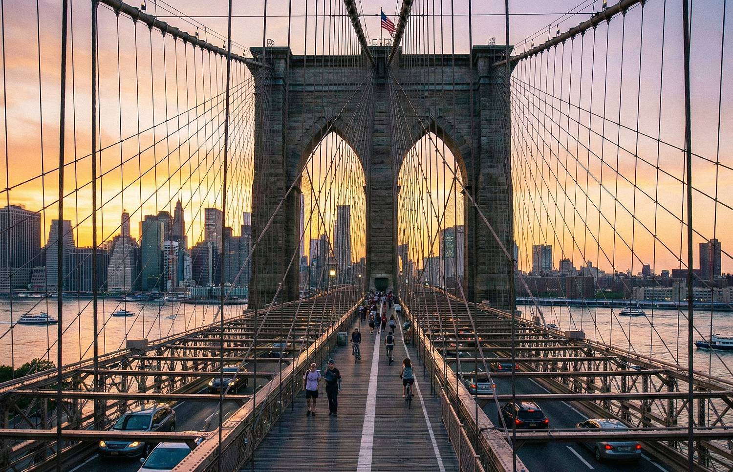 Brooklyn Bridge at dusk